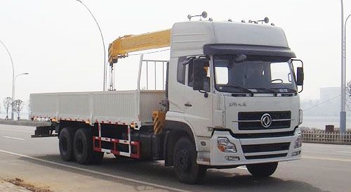 東風天龍后雙橋隨車起重運輸車